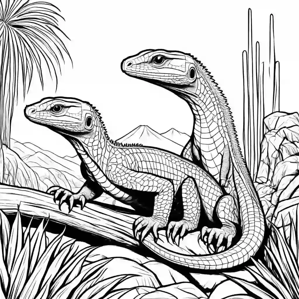 Nile Monitors coloring pages